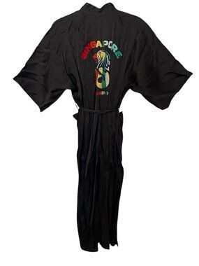 Longevity Satin Robe Embroidered SINGAPORE MERLION Garden City Womens XL